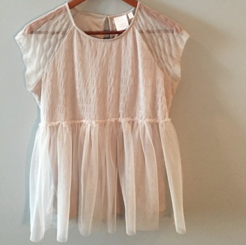Lauren Conrad Beige *TULLE TOP* XS